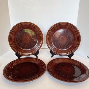 Sheffield Amberstone Dinner Plates Set of 4. Vintage Fiestaware 1967